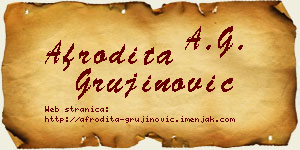 Afrodita Grujinović vizit kartica